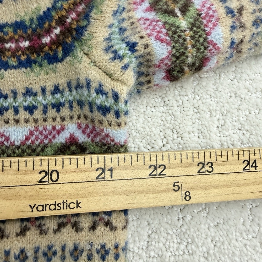 J.Crew Men's 100% Lambswool Nordic Sweater Crewneck Brown Ash Fair Isle Size XL - Picture 8 of 12